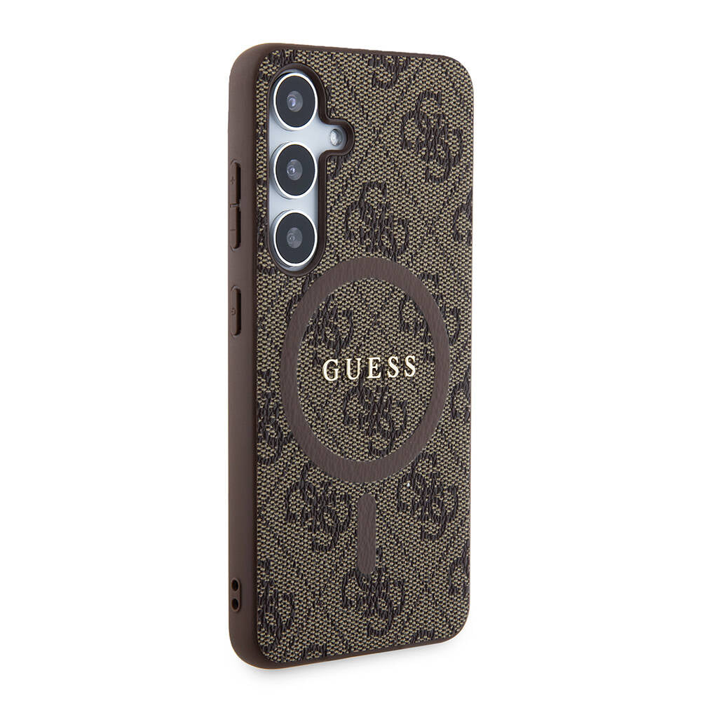 Guess Galaxy S24 Orjinal Lisanslı M-safe Şarj Özellikli PU Halkalı 4G Desenli Yazı Logolu Kılıf Guess Galaxy S24 Orjinal Lisanslı M-safe Şarj Özellikli PU Halkalı 4G Desenli Yazı Logolu Kılıf